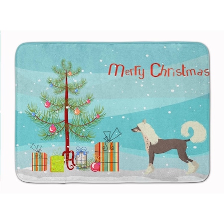 Carolines Treasures Chinese Crested Christmas Tree Machine Washable Memory Foam Mat CK3531RUG